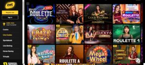 zet casino live games